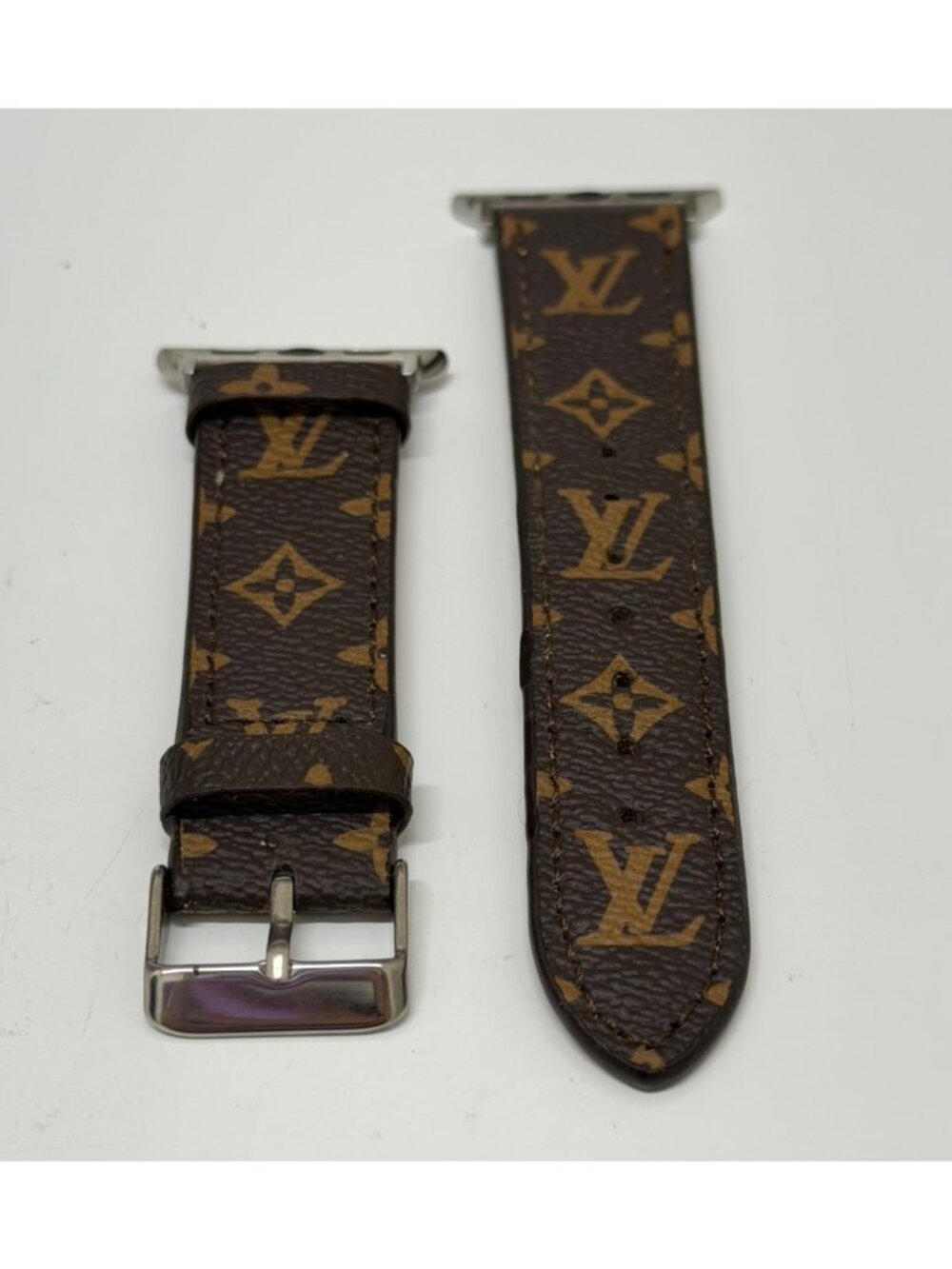 Luxury Monogram Brown Leather Watch Adjustable Strap for Smartwatch 2020